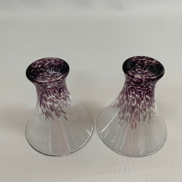 Cordial Glass Glasses Speckled Purple 3 1/2" Lot of 2 - Picture 6 of 6